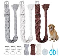 WEBEEDY 3 Sets DIY Macrame Dog Collar Kit for Adults Beginners Colorful Macrame Cord Knotting Kit Adjustable Pet Necklace Making Set with 60 m Cotton Cord and Instruction DIY Personalized Pet Collar