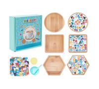 WEBEEDY 3 Sets Glass Tile Mosaic Kit, Mosaic Coaster Kit Glass Mosaic Coaster Base Bamboo Cup Coasters for Drinks DIY Art and Craft Kits for Adults Decorative Tray Christmas Home Decor Gift
