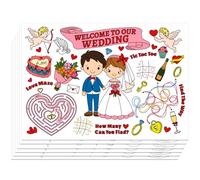 WEBEEDY 30 Pcs Coloring Paper Placemats Wedding Theme Coloring Wedding Dinning Mat Sheets Color Your Own Table Mats Crafts for Dinner Picnic Outdoor Activity Party Supplies Home Decor,40 x 28 cm