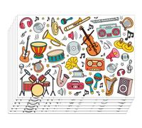 WEBEEDY 30 Pcs Instrument Theme Coloring Placemats Colouring Table Cloth Paper Mat Bulk Dining Table Paper Colour Your Own Placemats for Home Kitchen Restaurant Christmas Tea Party Supplies, 40x28 cm