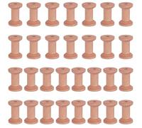 WEBEEDY 30 Pcs Wooden Empty Spools 50x35mm Wooden Spools for Crafts Sewing Thread Ribbon Holder Empty Embroidery Wire Bobbin for Sewing Machines Jewelry Chain Wrapping Christmas DIY Home Decor