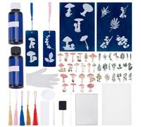 WEBEEDY 30 Sheets Cyanotype Printing Paper & 10 Pcs Bookmarks for Cyanotype,Mushroom Fern Nature Printing Paper High Sensitive Sun Papers for Adults Solar Activated Art Drawing Papers DIY Crafts