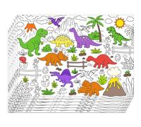 WEBEEDY 30 Sheets Dinosaur Coloring Paper Placemats, Color Your Own Table Mats Aminal Theme Dining Painting Colouring Sheets for Home Kitchen Christmas Birthday Party Table Decorations, 40x28 cm