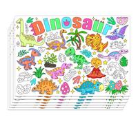 WEBEEDY 30 Sheets Dinosaur Coloring Placemat Paper Color Your Own Placemats with Creative Doodle Design,Dining Table Placemats Set for Restaurants & Home Use Party Decorations Gift,40 x 28 cm