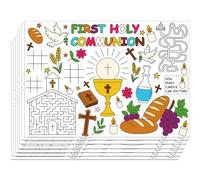 WEBEEDY 30 Sheets First Holy Communion Coloring Paper Placemats for Party Table Setting Decor, Coloring Dining Tablecloth Painting Mats for Church Events Family Gatherings Decor, 40x28 cm