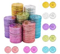 WEBEEDY 300 PCS Colorful Star Coins Bright Idea Brilliant Double Sided Plastic Coins Incentive Behavior Encouragement Coin Reward Tokens for Men Women Teacher Family Birthday Gifts,3cm