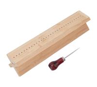 WEBEEDY 32cm Bamboo Book Binding Cradle with Metal Awl Bookbinding Punching Tool Kit Portable Binding Supplies Wooden Craft Tool Set for DIY Journals Scrapbooking Gift for Christmas Making Decoration