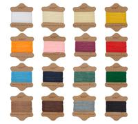 WEBEEDY 350 Yards Waxed Linen Thread Cord 16 Colors Leather Sewing Thread Waxed Thread for Hand Sewing Bookbinding Jewelry Making Christmas DIY Decoration,0.55 mm Thickness,21 Yards Each