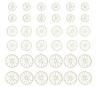 WEBEEDY 36 Pcs 3 Sizes Wooden Wheels for Crafts, Unfinished Wooden Wheels Paintable Wagon Wheel for Model Making Trains Wagon Wheel Decor DIY Art Craft Projects