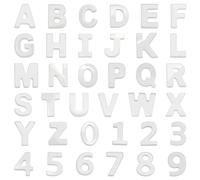 WEBEEDY 36 PCS Natural Freshwater Shell Letter Number Beads Alphabet A-Z Number 0-9 Beads with Hole White Shell Bead Charms for DIY Necklace Keychain Jewelry Making Christmas Decoration Gifts