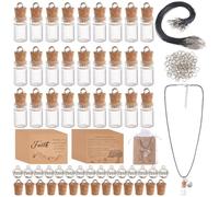 WEBEEDY 360Pcs Seed Faith Necklace DIY Kit 1ml Mini Borosilicate Glass Jars with Christian Faith Message Cards Bulk Gifts for Men Women Jewelry Making Shower Keepsake（No seed）