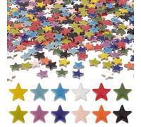 WEBEEDY 380g Star Ceramic Mosaic Tiles for Crafts Bulk, Mixed Color Glazed Star Ceramic Tiles Pieces for Adults Beginners Mosaic Kits DIY Mosaics Coaster Vase Cups Art Craft Supplies, 14x14 mm