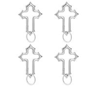 WEBEEDY 4 Pcs Cross Carabiner Clip Key Chains Cool Cross Keychain Versatile Carabiner Keychain Clip Durable Christian Keychains Car Key Rings for Backpacks Handbag Belt Gift for Easter Holiday