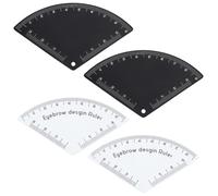 WEBEEDY 4 Pcs Eyebrow Mapping Kit Brow Ruler Stencils Black White Brow Mapping Tool Microblading Shaping Templates for Professional Home Use, Travel Makeup, Christmas Birthday Gift Ideas