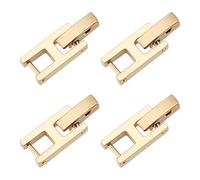 WEBEEDY 4 PCS Fold Over Clasp Set for Bracelet or Watch Stainless Steel Watch Extension Clasp Square Metal Strap Replacement Accessories for Jewelry Making Women Adults DIY Craft,Gold,0.78x0.28inch