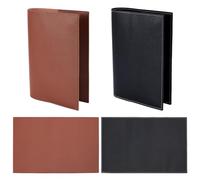 WEBEEDY 4 Pcs Leather Journal Cover Book Binding Cover Fit for A5 Journals Hardcover Sketchbook,Refillable Leather Notebook Covers Vintage Books Protector Book Lovers Gift Back to Schook,33x23cm