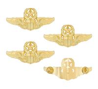 WEBEEDY 4 PCS Metal Aviator Wings Pin Military Command Master Wings Badge Pin Brooch