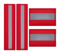 WEBEEDY 4 Pcs Reflective Safety Patches Hook and Loop Fastener Safety Patches High Visibility Security Patch for Night Sportsperson, Hikers, Firefighter Rescue Police, Dog Vest（2 Sizes, Red）