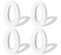 WEBEEDY 4 Pcs White Wood Numbers 10cm Unfinished Wooden Number 0 for DIY Wall Decorative,Designable and Paintable Wood Number Figures for Craft Home Birthday Valentine's Day Decoration(0)