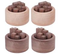 WEBEEDY 4 Pcs Wood Essential Oil Diffuser Mini Natural Wood Aroma Diffusers Woodpile Fragrance Diffusers for Home Bedroom Office Spa Car Air Freshener Decoration (2 Walnut + 2 Beech)