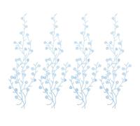 WEBEEDY 4 Pieces Embroidered Flower Blue Lace Applique Iron On Appliques Trims Embellishments for DIY Dress Wedding Gown DIY Patch Clothing Crafting Accessories