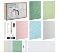 WEBEEDY 4 Sets DIY Bookbinding Kit Complete Book Making Kit DIY Writing Journal Set Bookbinding Starter Kit for Adults Beginners Work Note Taking Travel Business Personal Diary, 15X21cm(A5)