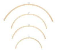 WEBEEDY 4 Sizes Mobile Hanging Frame Semicircular Wooden Mobile Hanger Frame Handmade Wind Chime Stands,Kit,Easy to Assemble Wooden Wind Bell for Home Birthday Party Decor Gift,10.2",11.8",13",14.2"