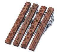 WEBEEDY 4 Styles Wood Tie Clip for Men Tie Bars Clip Wooden Pin Tie Bar Skinny Tie Clip for Gentleman Suit and Tie, Wedding, Business Affairs, Anniversary Unique Gifts, Date Night, Social Activities