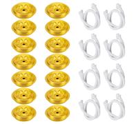 WEBEEDY 40 PCS Metal Floating Wick Holder & Wick Oil Lamp Wick Replacement Gold Candlewicks Holder Round Candle Float Stand Rack Dining Table Centerpiece Wedding Party Decoration Buddhist Supplies