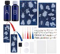 WEBEEDY 40 Sets Cyanotype Sun Print Kit Insect Flowers Leaves Solar Printing Kit with Instruction Cyanotype Paper for Adults DIY Bookmark A5 High Sensitivity Solar Drawing Paper for Art Crafts Project