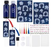 WEBEEDY 40 Sets Cyanotype Sun Print Kit Rainbow Flowers Leaves Solar Printing Kit with Instruction Cyanotype Paper for Adult DIY Bookmark A5 High Sensitivity Solar Drawing Paper for Art Crafts Project