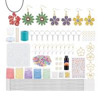 WEBEEDY 40 Sets DIY Resin Jewelry Making Kit for Adults, 371 Pcs DIY Flower Theme Complete UV Resin Molds Starter Set for Resin Necklace Bracelet Keychain Jewelry Making, Casting Coating Craft