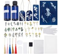 WEBEEDY 45 Pcs Cyanotype Kit Include 10 Sheets A5 Cyanotype Paper,10 Pcs Bookmark,25 Pcs Blank Labels for Adults Beginners,Sun Print Paper Kit Nature Drawing Printing for Leaves and Flower Press
