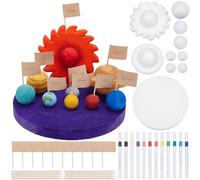 WEBEEDY 45 Pcs Solar System Project Kit with Mixed Size Foam Balls, 12 Colors Marker Pens, DIY Solar System Model Painting Kit Arts Crafts Supplies for Adults Beginners Holiday Birthday Unique Gift