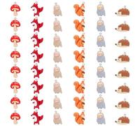 WEBEEDY 48 Pcs Mini Resin Cute Animal Charms Tiny Foxes Owl Charms Mushroom Figures Pendant Ornament Forest Animals Pendant Charms for Jewelry Making Keychain Earring Necklace DIY Crafts