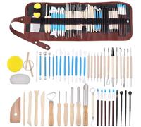 WEBEEDY 50 Pcs Clay Sculpting Tools Kit Ceramic Clay Carving Tool Set with Carrying Bag for Pottery Adults Beginners DIY Handcraft Clays Modeling Carving Trimming Shaping Supplies
