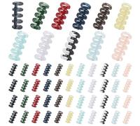 WEBEEDY 55 Pcs Loose Leaf Binders 11 Colors 5-Ring Plastic Snap Split Binder Rings Multicolored Crystal Binding Spines Combs for Scrapbook Photo Album Notebook DIY Travel Diary Office Supply