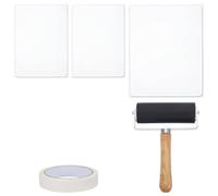WEBEEDY 6 Pcs Gel Printing Plate Kit A5 & A4 Reusable Gelli Plates for Monoprinting, DIY Printmaking Tools Set with Brayer, Baren and Masking Tape for Mixed Media Art, Card Making, Scrapbooking