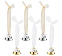 WEBEEDY 6 Pcs It's A Wonderful Life Christmas Angel Bell Ornament Bell Christmas Bell Ornaments for Xmas Tree Angel Bell Decoration with Ribbons