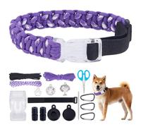 WEBEEDY 6 Sets DIY Dog Collar Kit for Adult Beginners Complete DIY Pets Dog Collars Kit with 30m Cord,Alloy Pendants,Tool and Instruction for Making 3 Pets Collar and 3 Bracelets Pet Lovers Gift