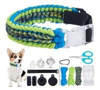 WEBEEDY 6 Sets Dog Collar Kit DIY Make Personalized Pet Collars with 30m Cord,Alloy Pendants,Tool and Instruction for Adult Beginners to Make 3 Dog Collar and 3 Bracelets Pet Lovers Gift