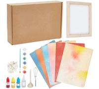 WEBEEDY 6 Sets Paper Making Kit Wooden Paper Making Screen Kit Includes 7.5'' x 9.8'' Wooden Frame,Papers Pulp & More, Papers Crafts Set for DIY Creative Gift