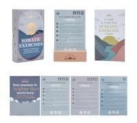 WEBEEDY 60 Pcs Somatic Therapy Exercise Cards Paper Nervous System Regulation Tools 8.9x12.6cm Mixed Styles Somatic Therapy Mindfulness Cards for Desk Office Work Home Gentle Movement Techniques