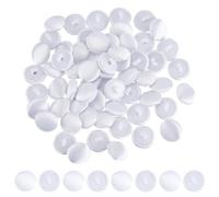 WEBEEDY 60 Pcs White Satin Fabric Cloth Covered Buttons with Shank 12.5mm Round Sewing Buttons Plastic Base Classic Wedding Dress Button for Bridal Gown DIY Craft Clothing Decoration