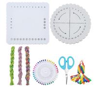 WEBEEDY 7 Pcs Kumihimo Braided Bracelet Making Kit with Square & Round Foam Braiding Disks, Embroidery Threads and Tools for Adults Beginners, DIY Kumihimo Supplies for Bracelet Weaving Crafts