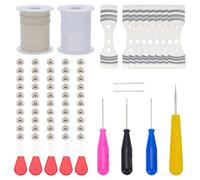 WEBEEDY 73 Pcs Candle Wick Inserting Tool Kit Molds Punch Needle with Hook & Eye, Wick Centering Tools with Awls, Holders, Large-Eye & Threader for DIY Candle Making Wax Craft Supplies