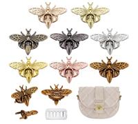 WEBEEDY 8 Colors Bee Clasp Turn Lock Purse Clasp Hardware Bag Closure for Purse Making, Alloy Bag Charm Clasps Clips Hardware for Handbag Wallet Shoulder Bags Backpack Leather Bags DIY Craft