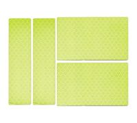 WEBEEDY 8 PCS 2 Sizes Reflective Patches Hook and Loop Fastener Safety Reflective Patches Yellow-Green Outdoor Waterproof Safety Appliques for Night Sports Worker Hiker Dog Vest(9.9x2.4cm,7.9x4.9cm)