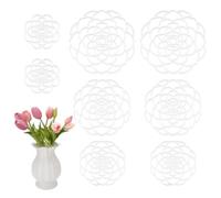 WEBEEDY 8 Pcs 4 Sizes Acrylic Flower Arranging Grid Transparent Flower Frog Bouquet Stem Holder Floral Frogs Lid for Vase Fresh Artificial Flowers Arrangement Fixation Supplies, 7.7/10.2/12.7/15.3cm