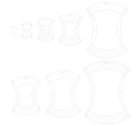 WEBEEDY 8 Pcs Arylic Quilting Template Set 1-8 Inch Apple Core Shape Non-Slip Quilt Templates Stencils for Cutting Patterns Patchwork Quilting and Sewing Projects Crafting Tools Supplies